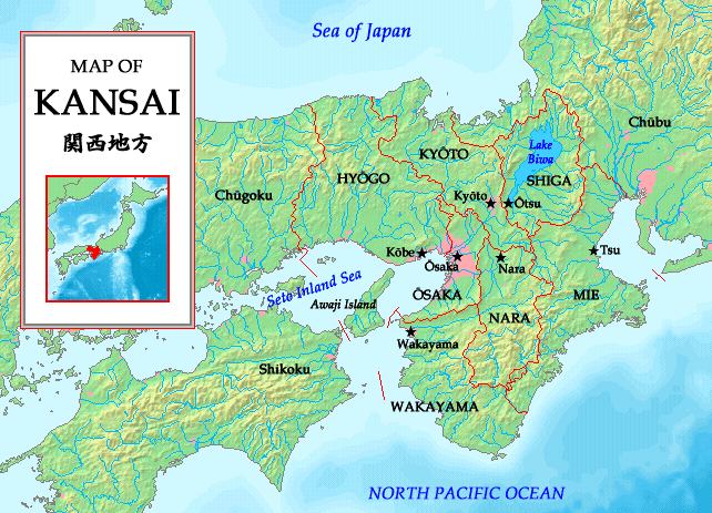 Bản đồ vùng Kansai, Nhật