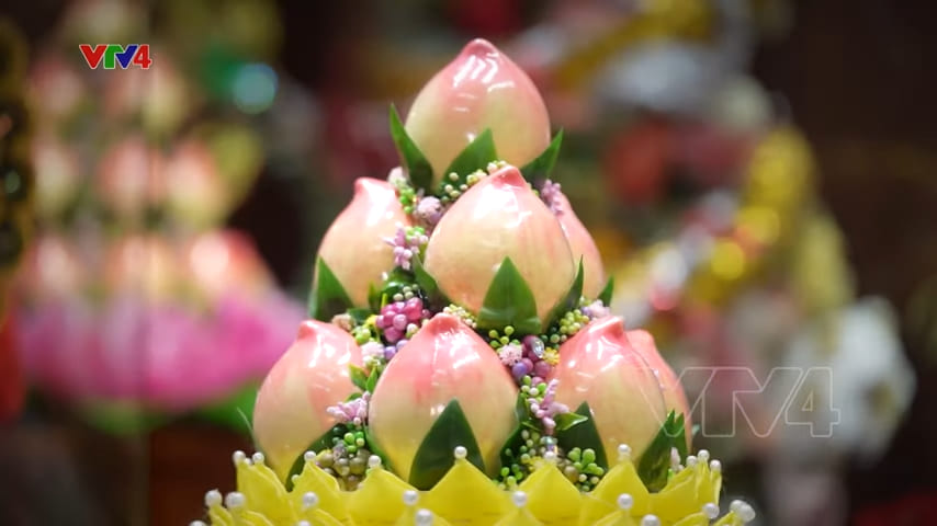 Peach ritual cakes, oản đào tiên