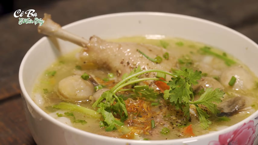 Duck cake soup