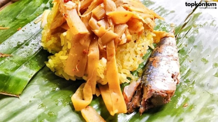 sticky rice with fish and bamboo shoots