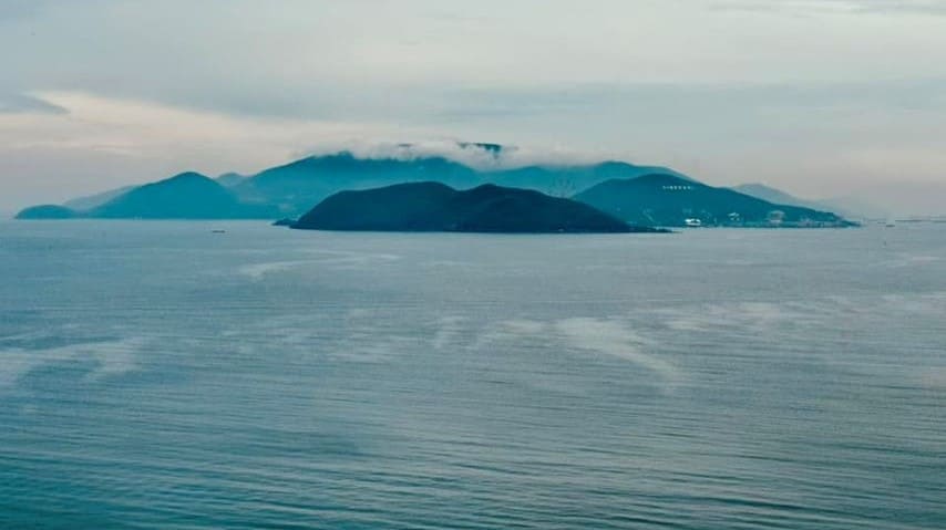 Nha Trang sea in a raining day