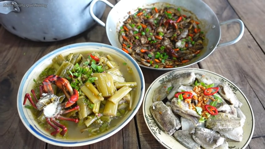 Indian taro stem pickles soup