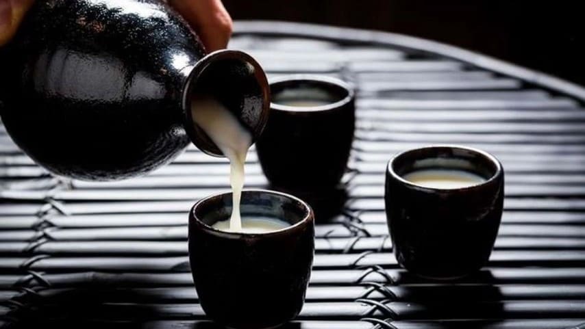Sipping sake nigori