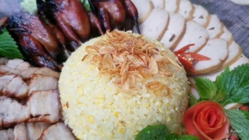 Huskless mung bean sticky rice